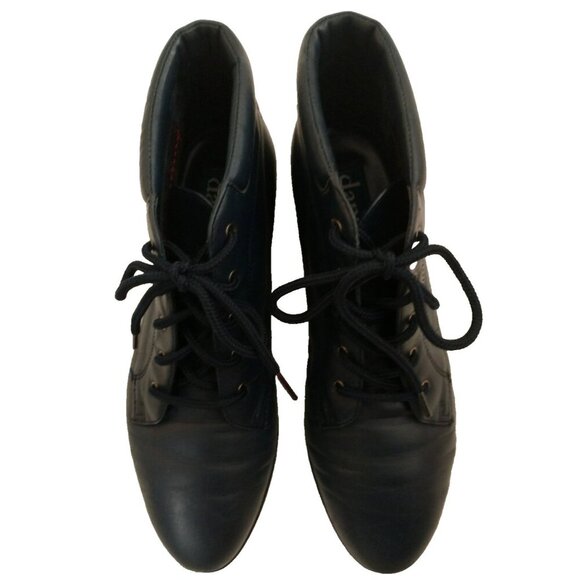 Danexx Women's Leather Bootie Austin4 Lace-Up Ankle Boots Navy Blue - 7.5M - Picture 4 of 8